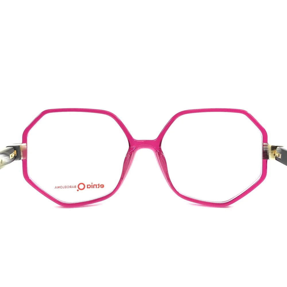 Etnia Barcelona Eyeglasses Frames STELE PKHO Clear Pink Horn Yellow 56-16-138
